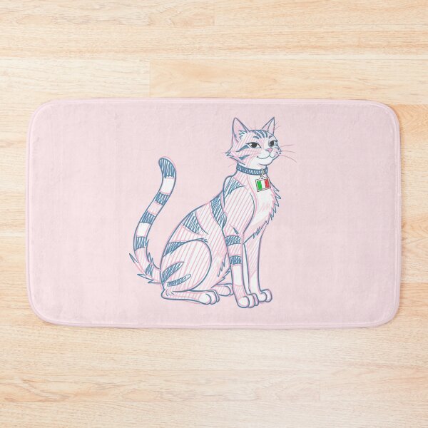 Item preview, Cute Sitting Italian Cat – Tabby with Italian Flag Collar, Pastel Sketch designed and sold by EmeraldeaArt.