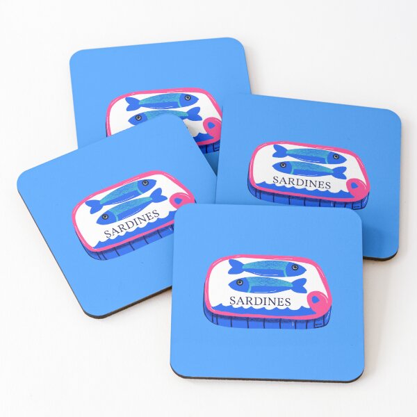 Item preview, Sardines in a tin on blue background designed and sold by giulyz.