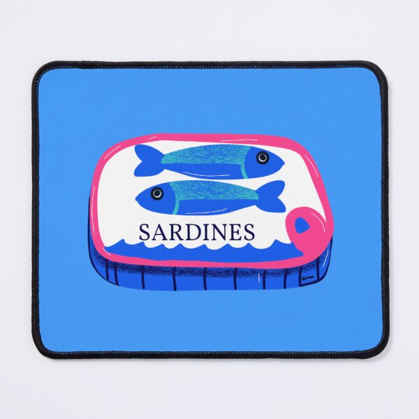 Item preview, Sardines in a tin on blue background designed and sold by giulyz.
