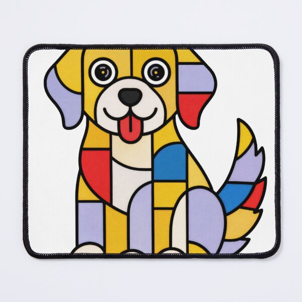 Item preview, T-Shirt - Sticker: Geometric Dog: Mosaic Colors designed and sold by ForeverPrintsOK.