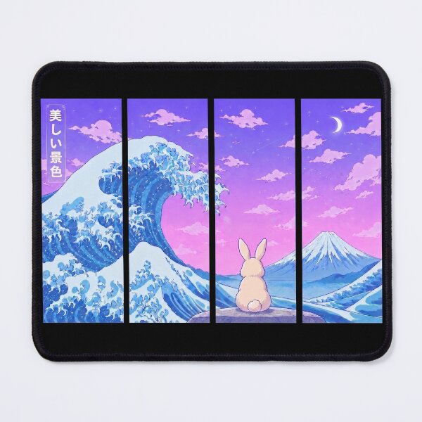 Item preview, Funny Rabbit Japanese Kanagawa Wave Vapor Japan Boys Girls Kids designed and sold by FurryHavenPH.