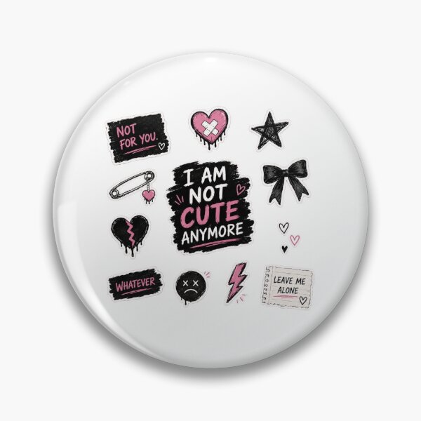 Item preview, I Am Not Cute Anymore – Emo Grunge Y2K Sticker Pack | kpop inspired | ILLIT inspired designed and sold by ravenRM.