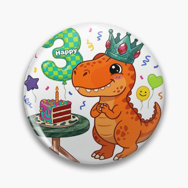 Item preview, Three REX orange dino 3rd birthday boy/girl gift dino lover designed and sold by Tronstell.