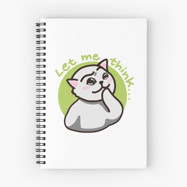 Item preview, Let Me Think – Cute Thinking Cat Cartoon Illustration designed and sold by Sumpfmaus.