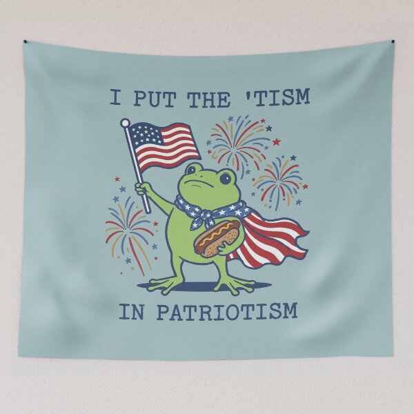 Item preview, Patriotic Frog 'Tism In Patriotism USA Flag designed and sold by d247.