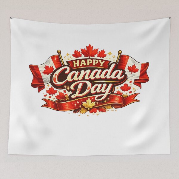 Item preview, Happy Canada Day Patriotic Maple Leaf Celebration T-Shirt Design designed and sold by CreativeNest Prints.