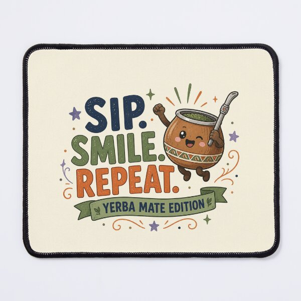 Item preview, Sip Smile Repeat Yerba Mate Vintage Cute Badge designed and sold by BlackSector77.
