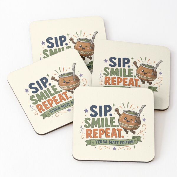 Item preview, Sip Smile Repeat Yerba Mate Vintage Cute Badge designed and sold by BlackSector77.