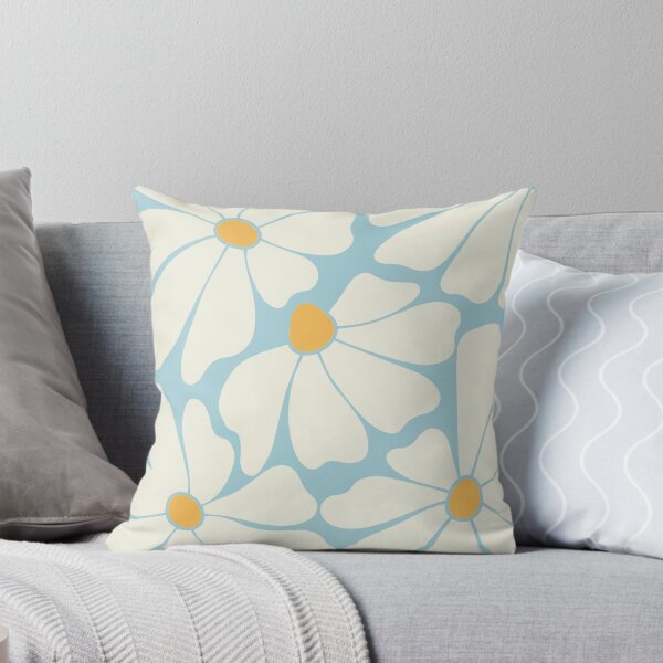 Item preview, Sky Blue Retro Daisy Pattern designed and sold by imaniko.
