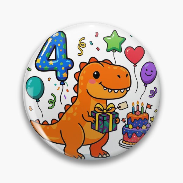 Item preview, Four Saurus T-rex 4th birthday boy/girl gift kids dino party designed and sold by Tronstell.