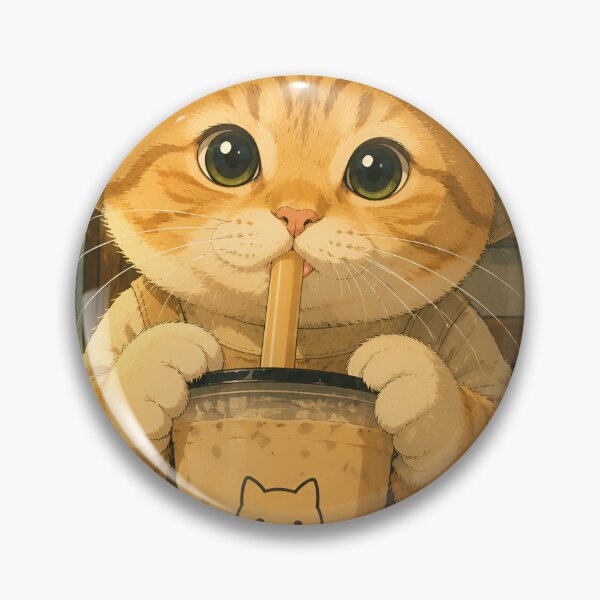 Item preview, Cat drinking bubble tea designed and sold by : CraftyVibes.