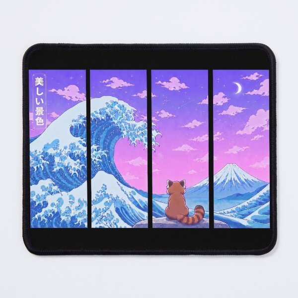 Item preview, Funny Red Panda Japanese Kanagawa Wave Vapor Japan Boys Girls Kids designed and sold by FurryHavenPH.