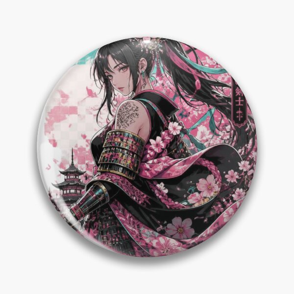 Item preview, Sakura Samurai Girl Japanese Anime Warrior Art Cherry Blossom Samurai designed and sold by KhadijaBatool38.