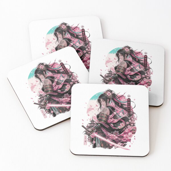 Item preview, Sakura Samurai Girl Japanese Anime Warrior Art Cherry Blossom Samurai designed and sold by KhadijaBatool38.