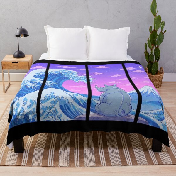 Item preview, Funny Rhinoceros Japanese Kanagawa Wave Vapor Japan Boys Girls Kids designed and sold by FurryHavenPH.