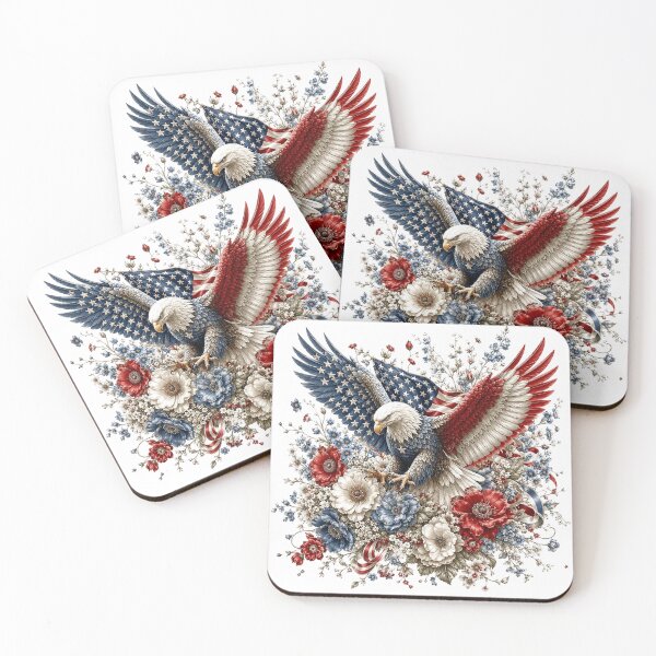 Item preview, Patriotic Bald Eagle and American Flag designed and sold by PetalGarden.