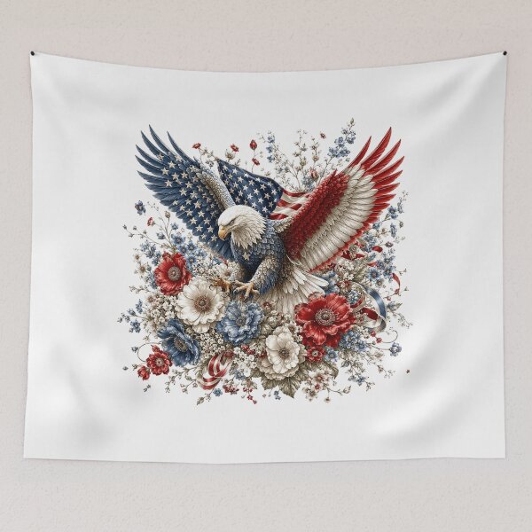 Item preview, Patriotic Bald Eagle and American Flag designed and sold by PetalGarden.