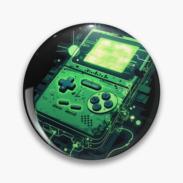 Item preview, Cyberpunk Retro Handheld Console Glitch Green Game Boy designed and sold by VectorForge.