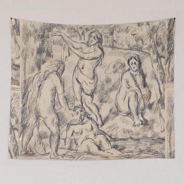 Item preview, Bathers in a Wooded Landscape designed and sold by artofuniverse.