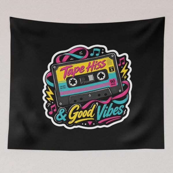 Item preview, Tape Hiss and Good Vibes Retro Cassette Sticker  designed and sold by Sketchlegacy.