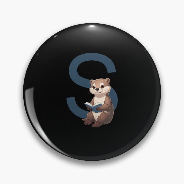 Item preview, Otter Reading Book Letter S designed and sold by Timowo Studio | Fine Line Wildlife Art & Modern Nature Graphics.