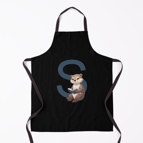 Item preview, Otter Reading Book Letter S designed and sold by Timowo Studio | Fine Line Wildlife Art & Modern Nature Graphics.