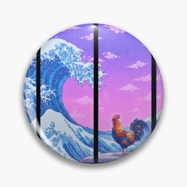 Item preview, Funny Rooster Japanese Kanagawa Wave Vapor Japan Boys Girls Kids designed and sold by FurryHavenPH.