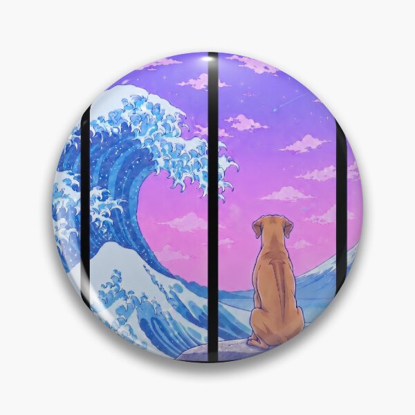 Item preview, Funny Rhodesian Ridgeback Japanese Kanagawa Wave Vapor Japan Boys Girls Kids designed and sold by FurryHavenPH.