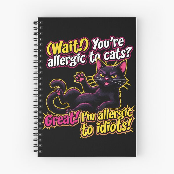 Item preview, Sassy Black Cat Allergic to Idiots designed and sold by TshirtsOnline-.