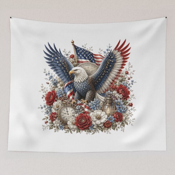Item preview, Patriotic Bald Eagle and American Flag designed and sold by PetalGarden.