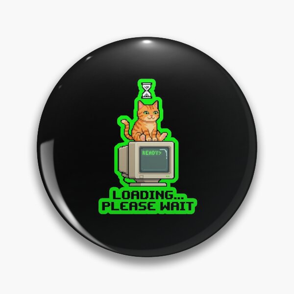 Item preview, Loading Please Wait Retro Pixel Cat Design designed and sold by Cat Meme Fund.