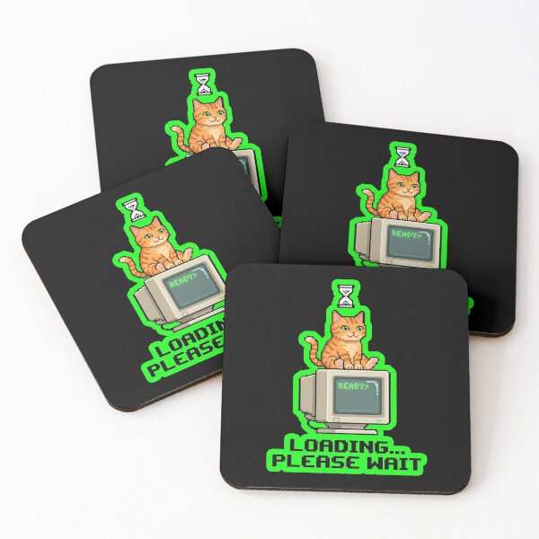 Item preview, Loading Please Wait Retro Pixel Cat Design designed and sold by Cat Meme Fund.