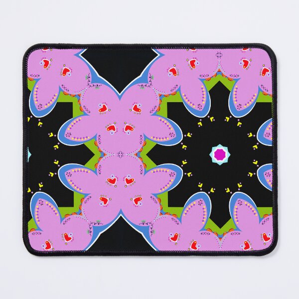 Item preview, Black and Pink Heart Mandala Pattern designed and sold by Tinsleybluebell.