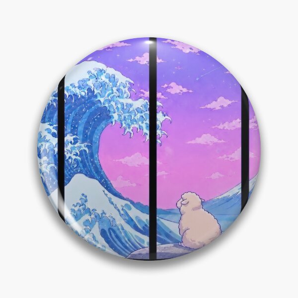 Item preview, Funny Sheep Japanese Kanagawa Wave Vapor Japan Boys Girls Kids designed and sold by FurryHavenPH.