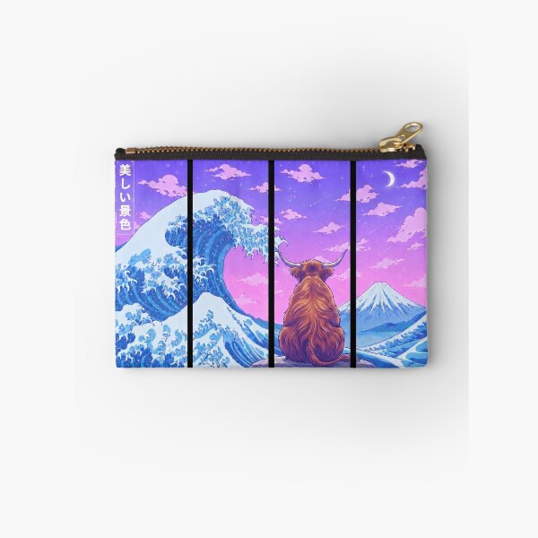 Item preview, Funny Scottish Highland Cow Japanese Kanagawa Wave Vapor Japan Boys Girls Kids designed and sold by FurryHavenPH.