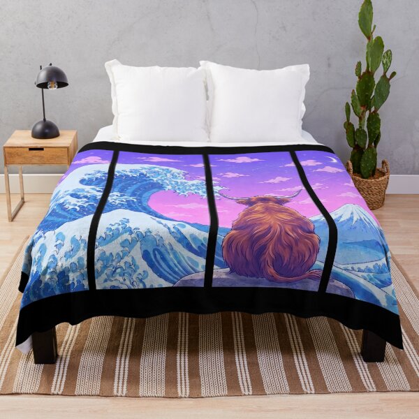 Item preview, Funny Scottish Highland Cow Japanese Kanagawa Wave Vapor Japan Boys Girls Kids designed and sold by FurryHavenPH.