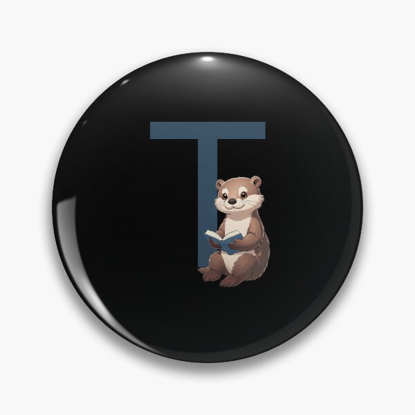 Item preview, Otter Reading Book Letter T designed and sold by Timowo Studio | Fine Line Wildlife Art & Modern Nature Graphics.