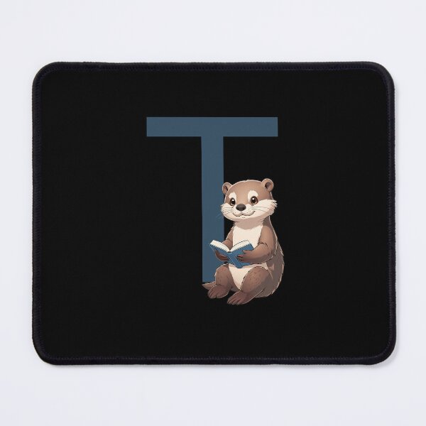 Item preview, Otter Reading Book Letter T designed and sold by Timowo Studio | Fine Line Wildlife Art & Modern Nature Graphics.