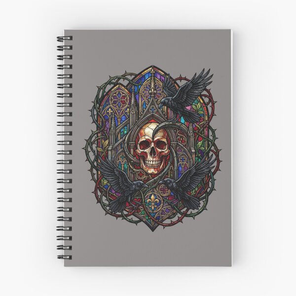 Item preview, Skull Ravens Thorns Stained Glass — Gothic Rainbow Cathedral designed and sold by David Mateo ArtWorks.