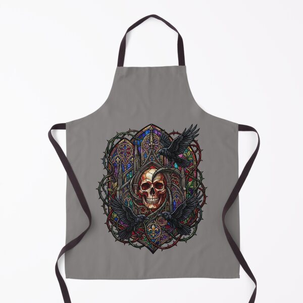 Item preview, Skull Ravens Thorns Stained Glass — Gothic Rainbow Cathedral designed and sold by David Mateo ArtWorks.