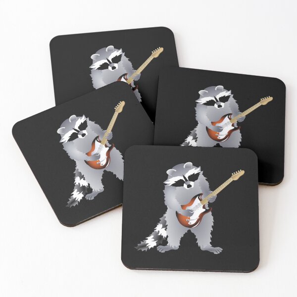 Item preview, Raccoon Playing Right Handed, Sunburst Electric Guitar designed and sold by Adamo-illustration.