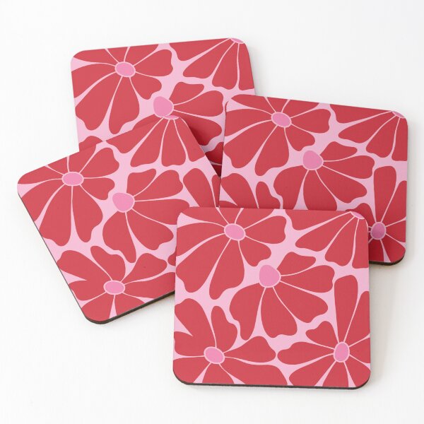 Item preview, Cherry Red Retro Daisy Pattern designed and sold by imaniko.