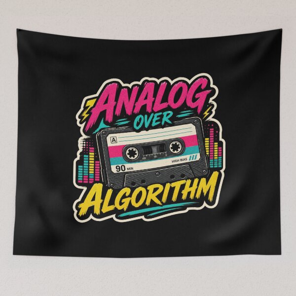 Item preview, Analog Over Algorithm Retro Cassette Sticker  designed and sold by Sketchlegacy.