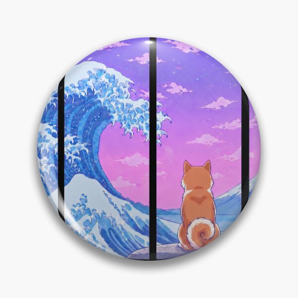 Item preview, Funny Shiba Inu Japanese Kanagawa Wave Vapor Japan Boys Girls Kids designed and sold by FurryHavenPH.