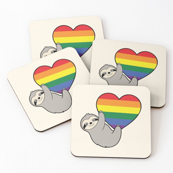 Item preview, Rainbow Pride Sloth Hugging Heart - LGBTQ+ Pride Design designed and sold by Cannaxes Studio.