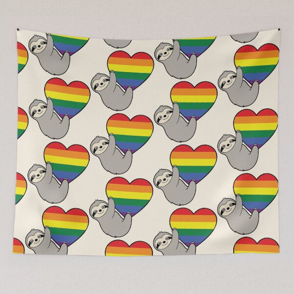 Item preview, Rainbow Pride Sloth Hugging Heart - LGBTQ+ Pride Design designed and sold by Cannaxes Studio.