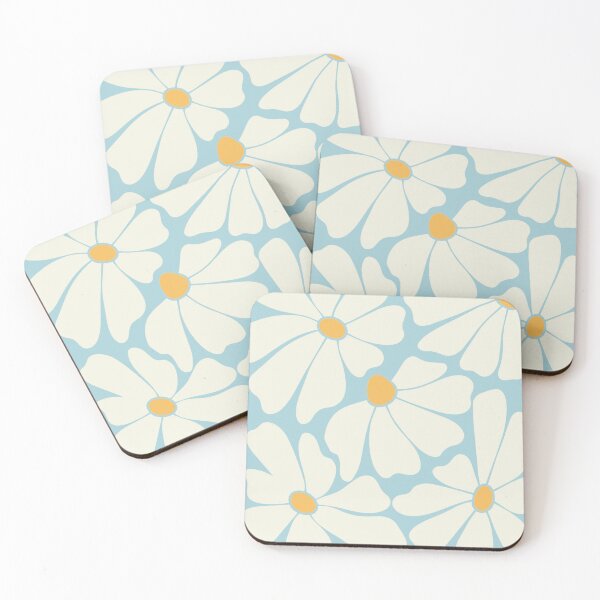 Item preview, Sky Blue Retro Daisy Pattern designed and sold by imaniko.