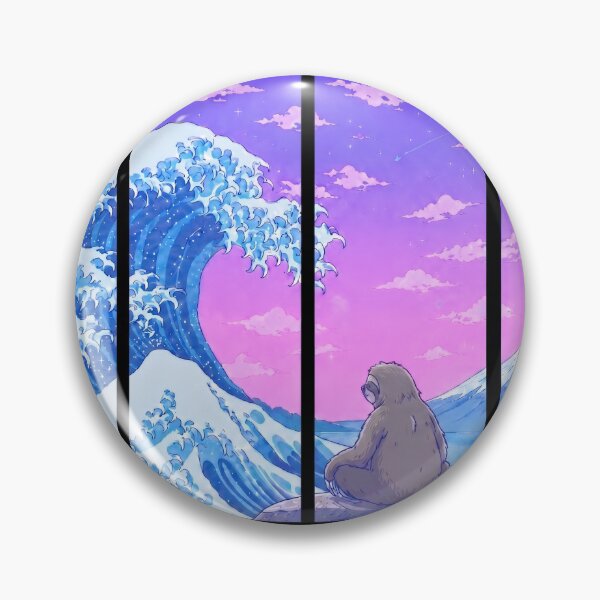 Item preview, Funny Sloth Japanese Kanagawa Wave Vapor Japan Boys Girls Kids designed and sold by FurryHavenPH.