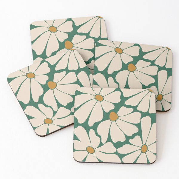 Item preview, Sage Green Retro Daisy Pattern designed and sold by imaniko.