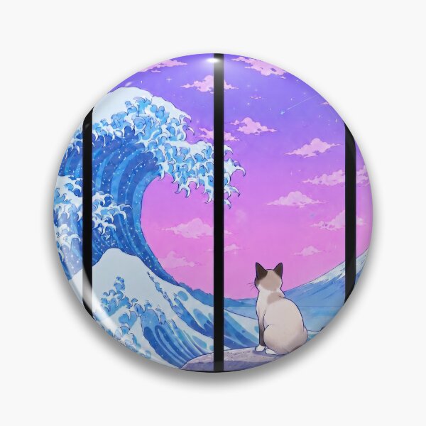 Item preview, Funny Snowshoe Cat Japanese Kanagawa Wave Vapor Japan Boys Girls Kids designed and sold by FurryHavenPH.